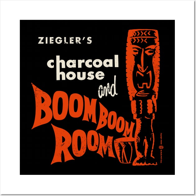 Vintage Charcoal House and Boom Boom Room Tiki Bar Wall Art by StudioPM71